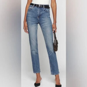 Reformation Jeans Liza Ultra High Rise Straight Jeans Malta Blue Size 24